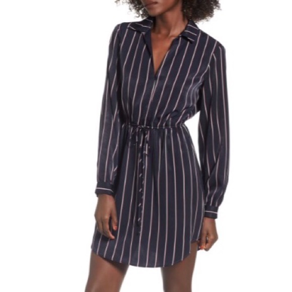 Lush Dresses & Skirts - Lush Payton Cinched Waist Stripe Dress